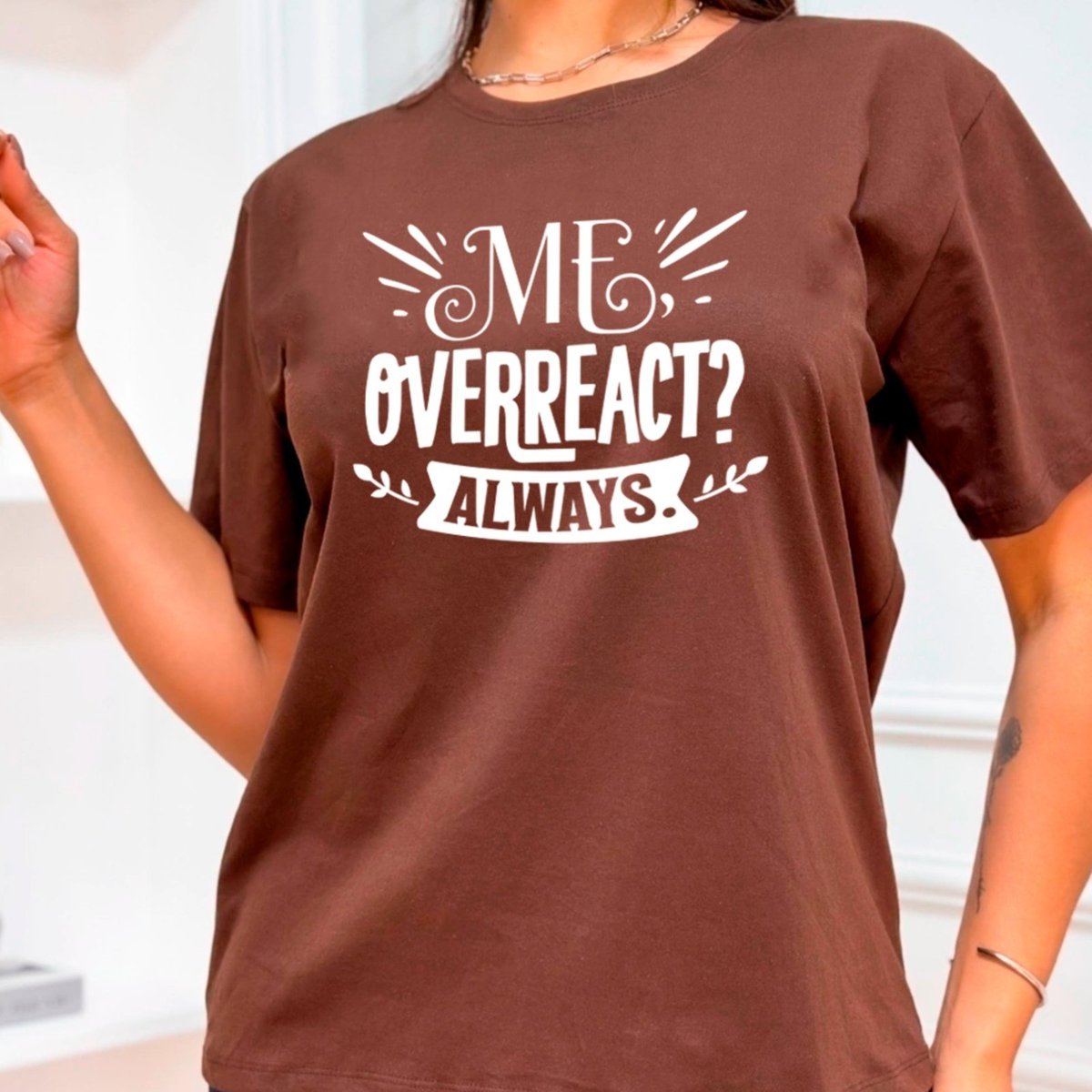 Imagem principal Camiseta Ousy Oversized Me Overreact Always Humor Unissex preto ousy preto