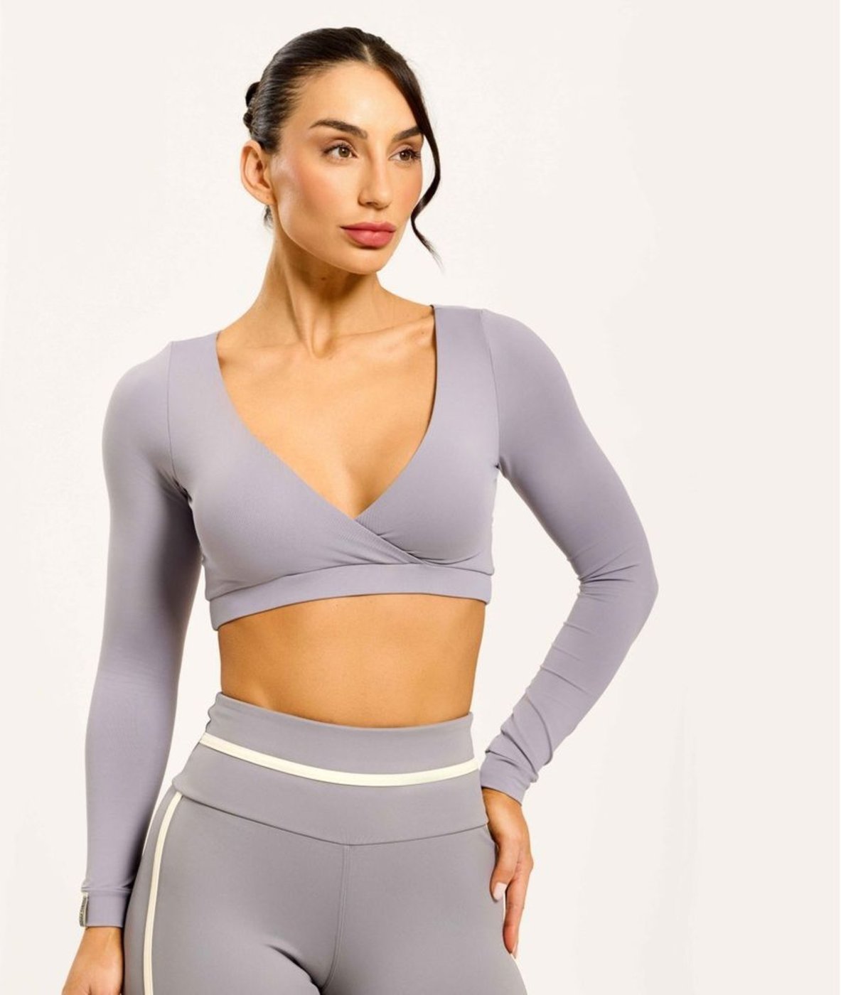 Imagem principal Cropped Dois Lados Biografia Poliamida Soft Com Bojo Donna Carioca cinza Donna Carioca cinza