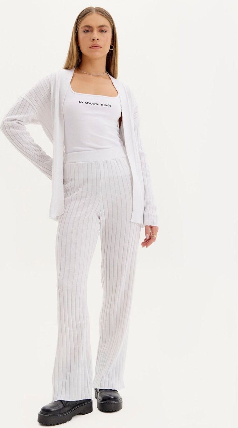 Calça Wide Leg Tricot