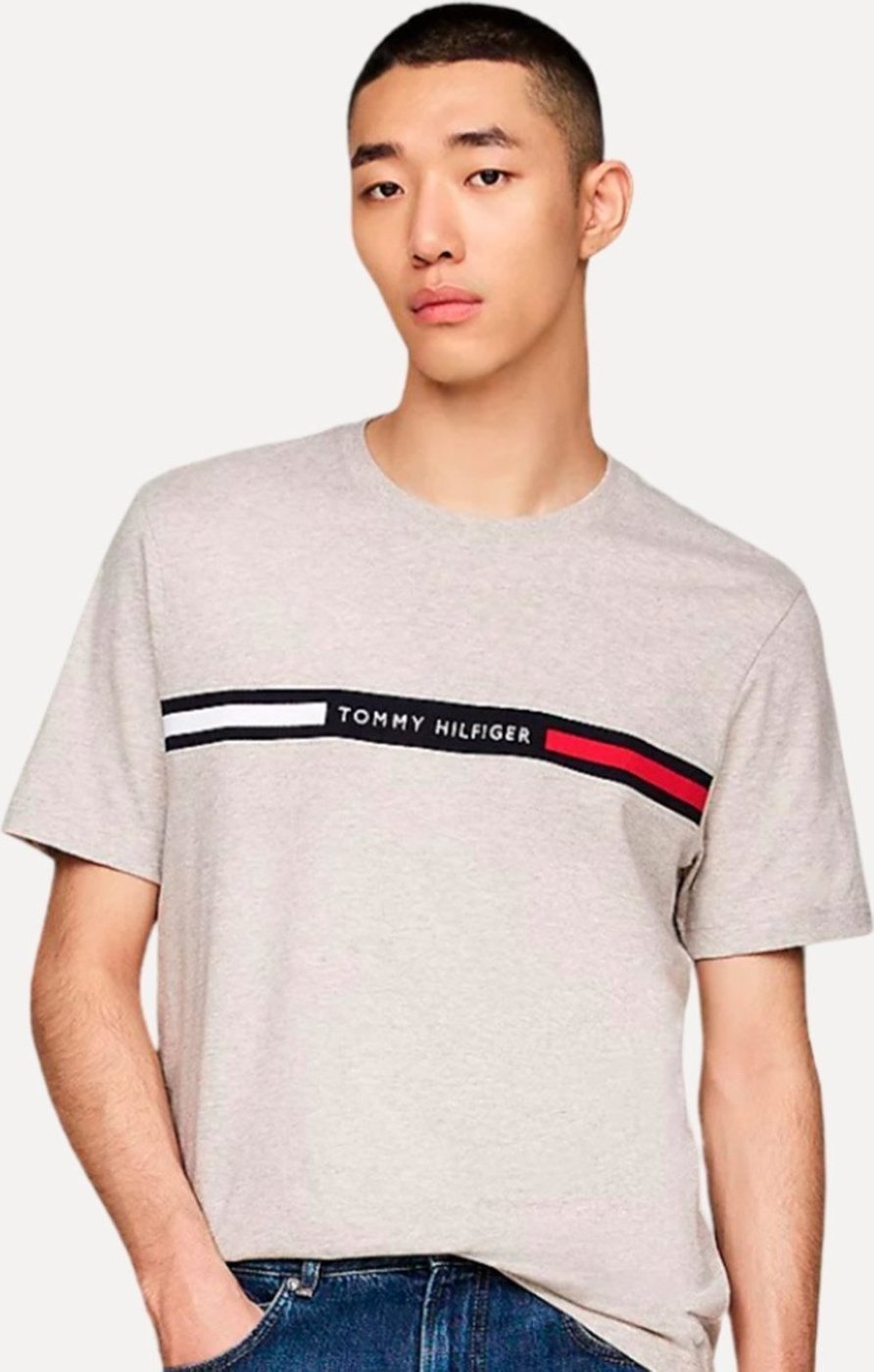 Imagem principal Camiseta Tommy Hilfiger Masculina Chest Insert Logo Areia Mescla bege Tommy Hilfiger bege