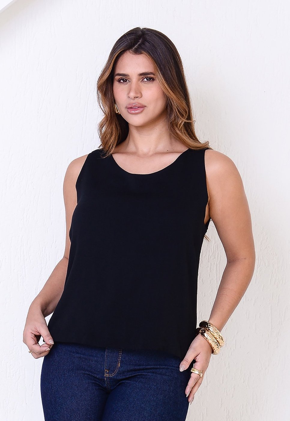 Imagem principal Regata Viscose BBonnie Lia Preta preto BBonnie preto