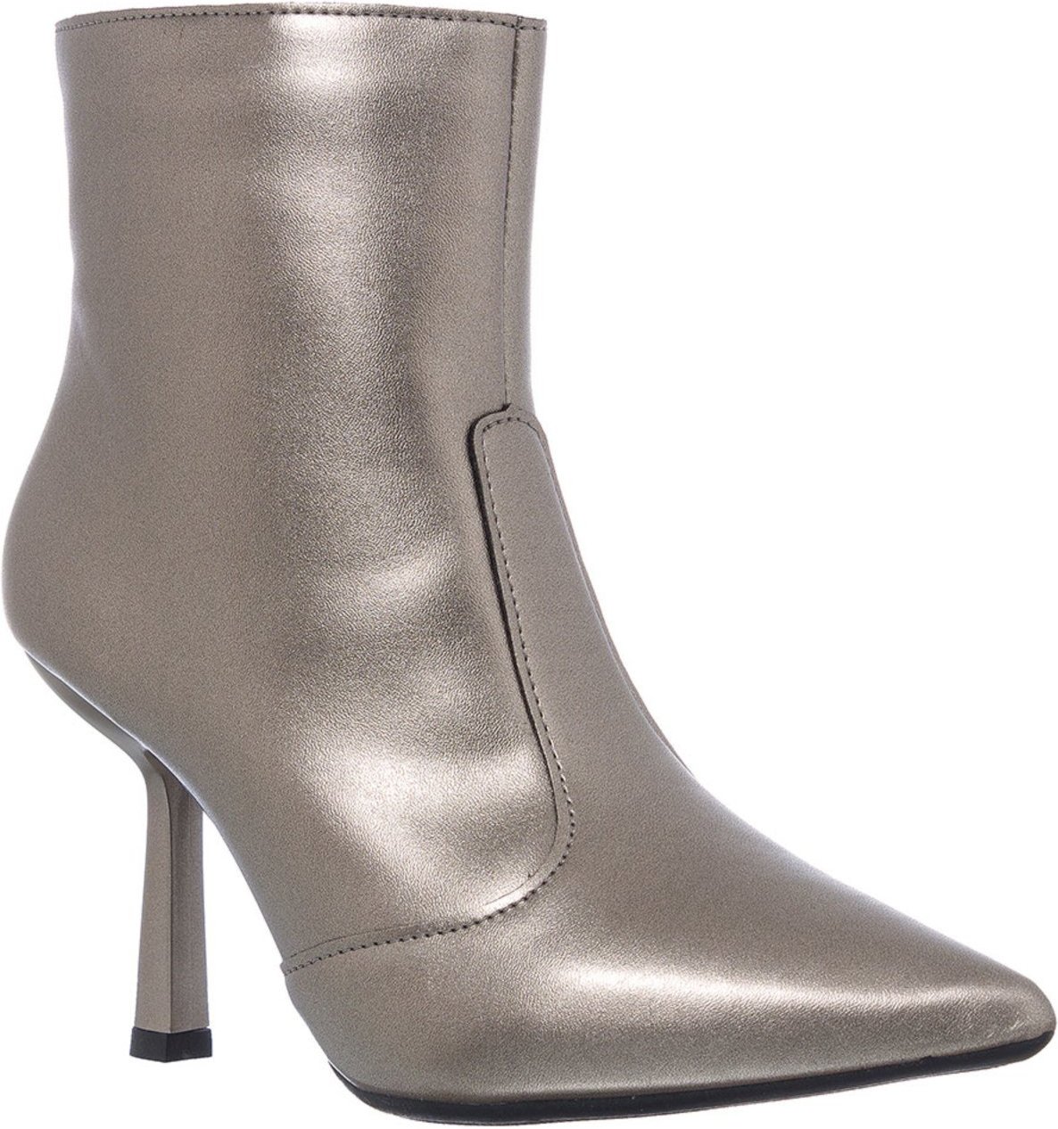 Bota Feminina Cano Curto Bico Fino Salto Alto Com Zíper Leve Velho