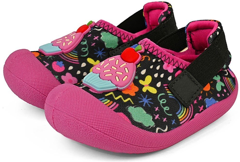 Imagem principal Infantil - Sapatinho Babuche Conforto Slip On Menina Verão Colorido Cupcake pink/preto pink/preto