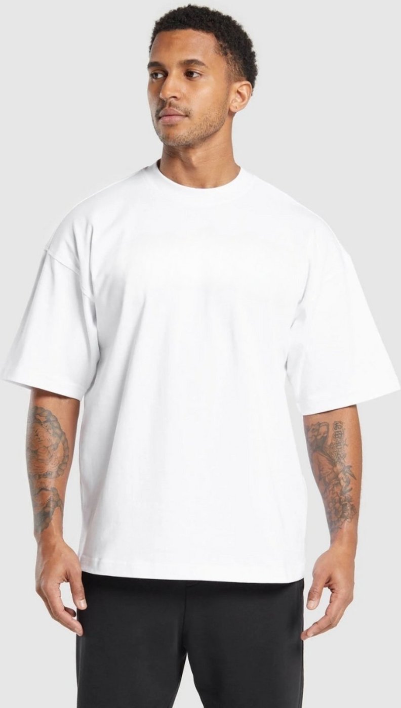 Imagem principal Camiseta Oversized de Algodão Masculina Ideal para Academia e Esportes Gola Redonda Lisa Relaxado preto Relaxado preto