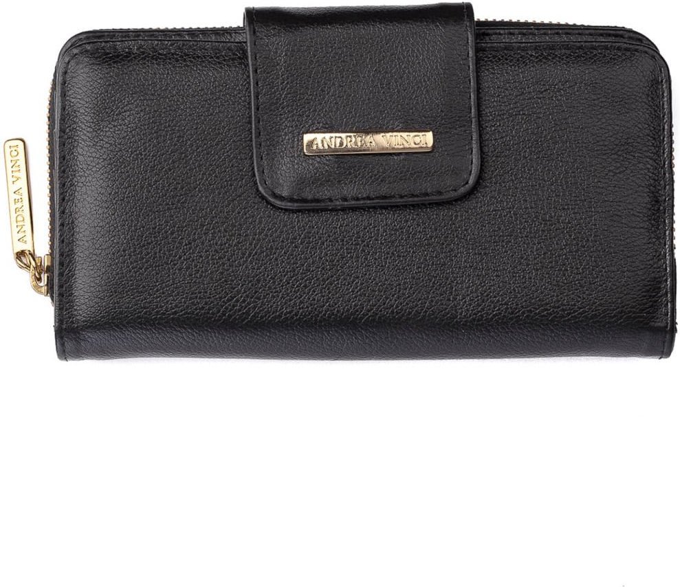 Imagem principal Carteira feminina de couro liso Cindy 9,5x19cm - Preta Andrea Vinci vermelho Andrea Vinci vermelho