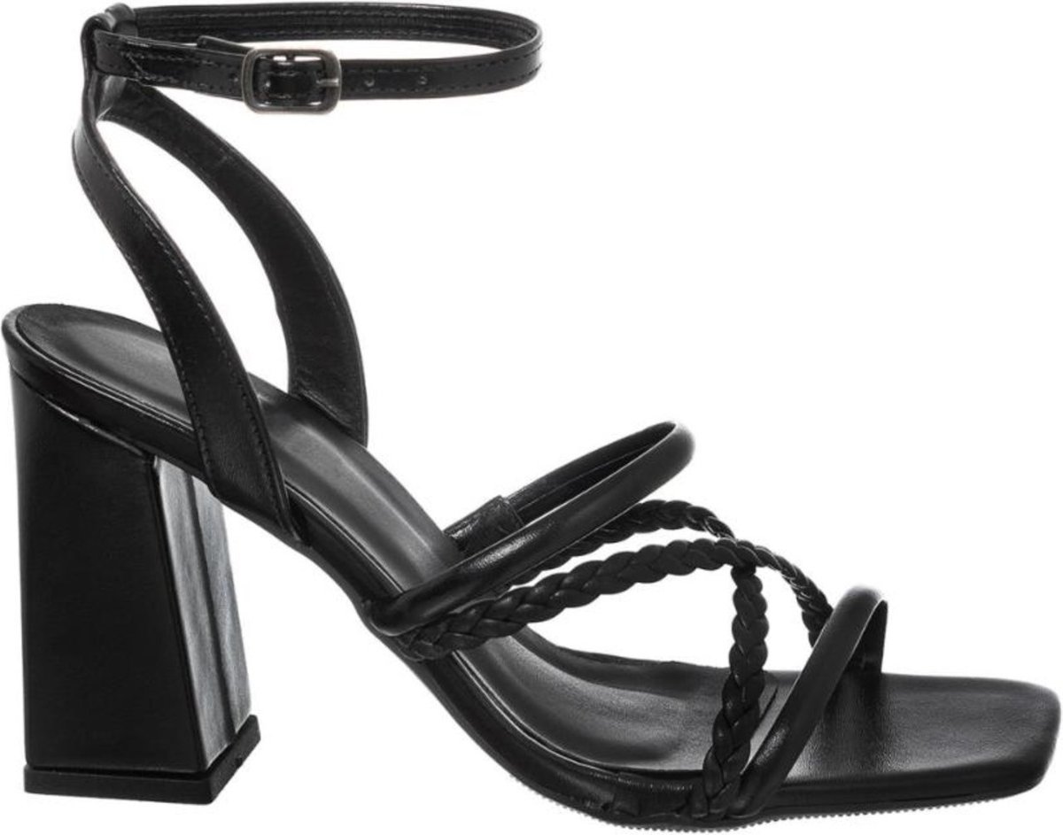 Imagem principal Sandália Feminina Salto Tiras Trança Promoção Stessy Shoes preto Stessy Shoes preto