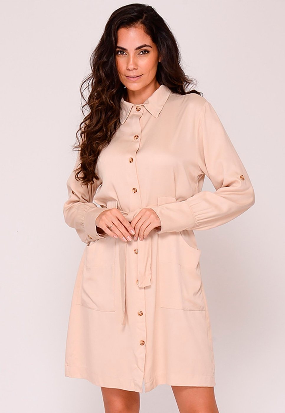 Imagem principal Vestido Chemise Botões M/L B’Bonnie Laura bege bege