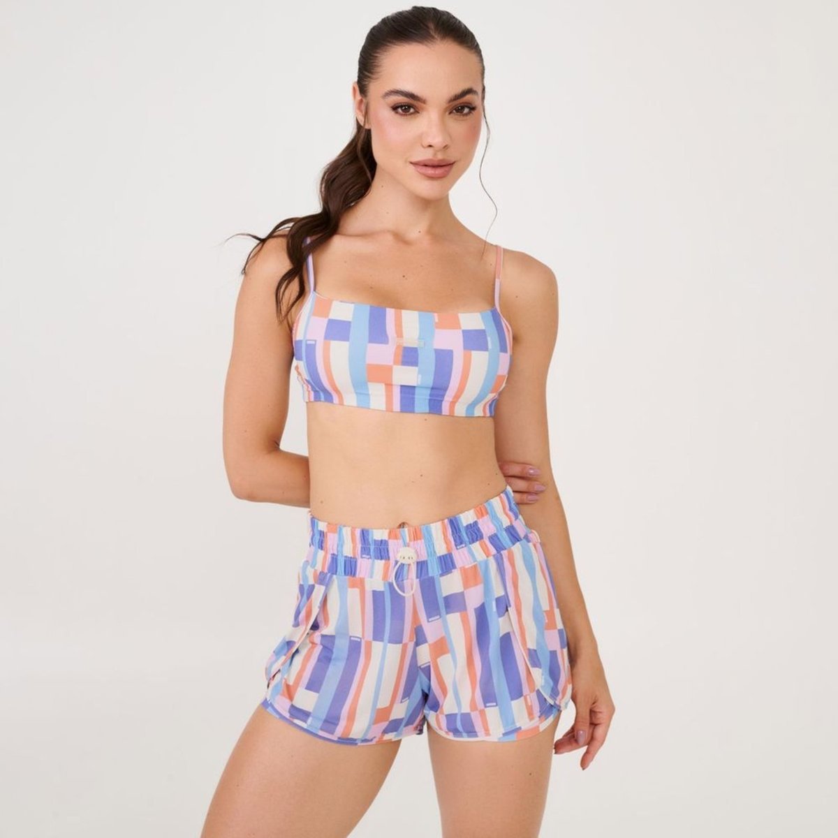 Short Transpassado Estampa Harmony Poliamida Soft