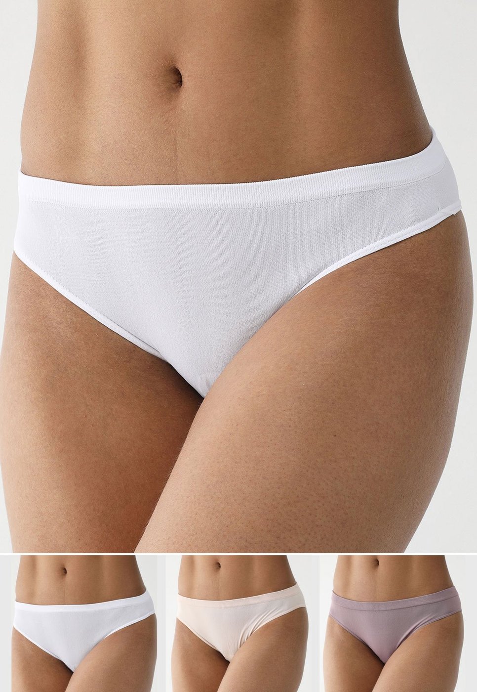 Kit 3pçs Calcinha Trifil Biquíni Lisa Branca
