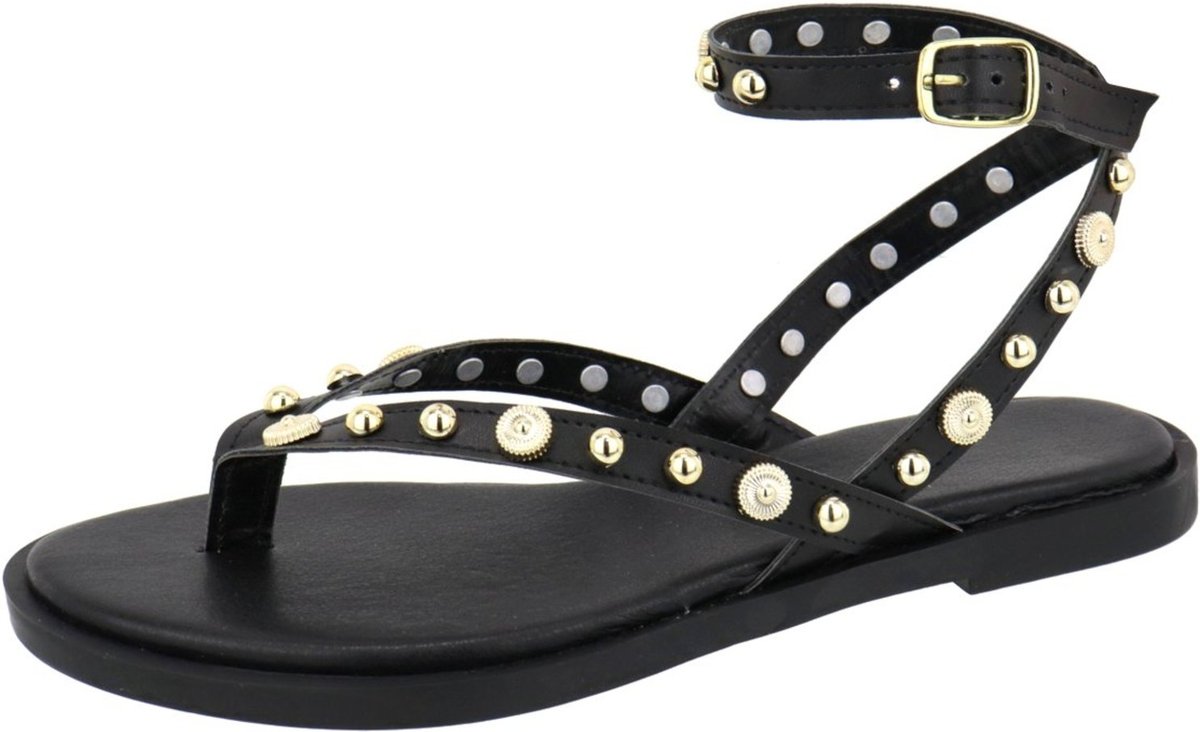 Imagem principal Rasteira Sandália Feminina Bolinhas Estilosa Lançamento Preta TELLINI STORE preto TELLINI STORE preto
