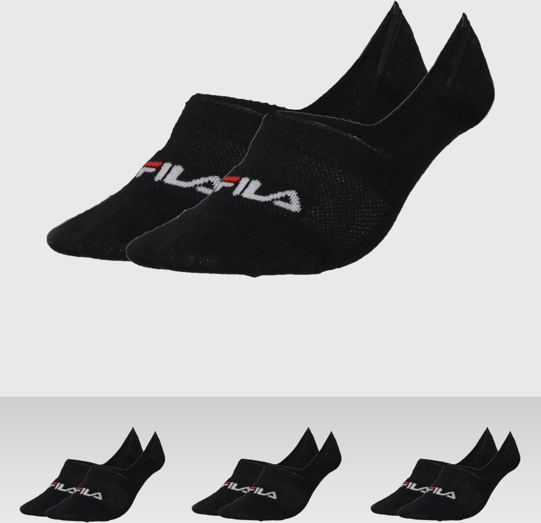 Kit 3pçs Meia Fila Sapatilha Invisible Preta