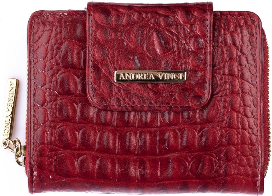 Imagem principal Carteira feminina de couro croco Lolla 10x13cm Andrea Vinci bege Andrea Vinci bege