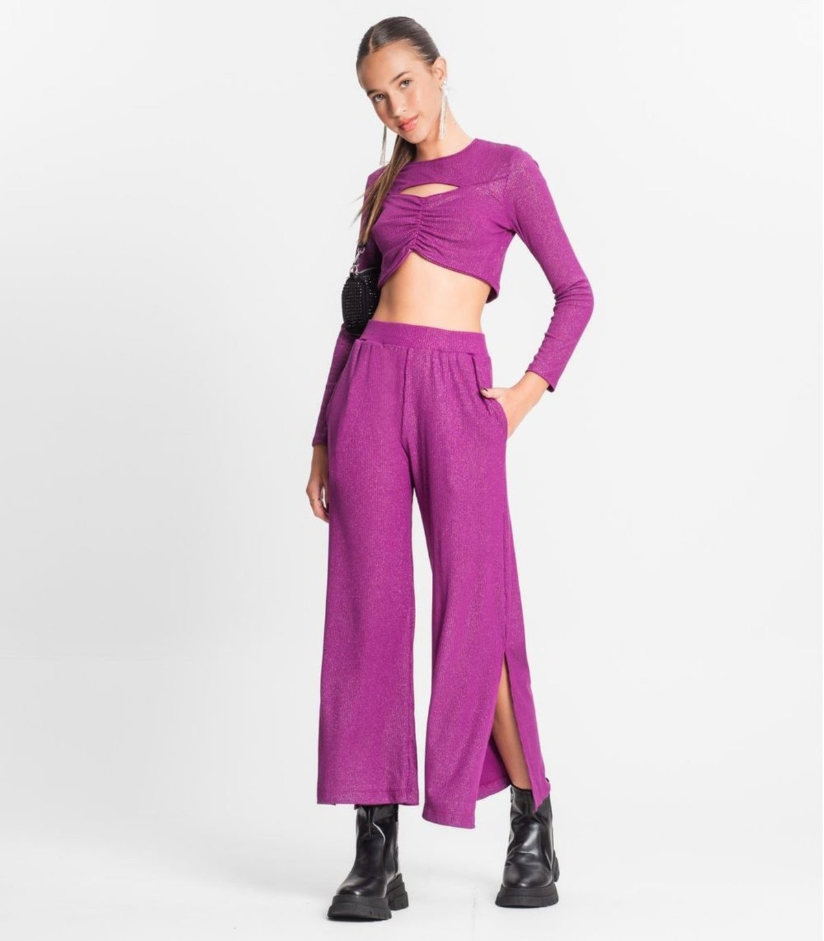 Imagem principal Infantil - Calça Juvenil Feminina Em Ribana Canelada Minty verde MINTY verde