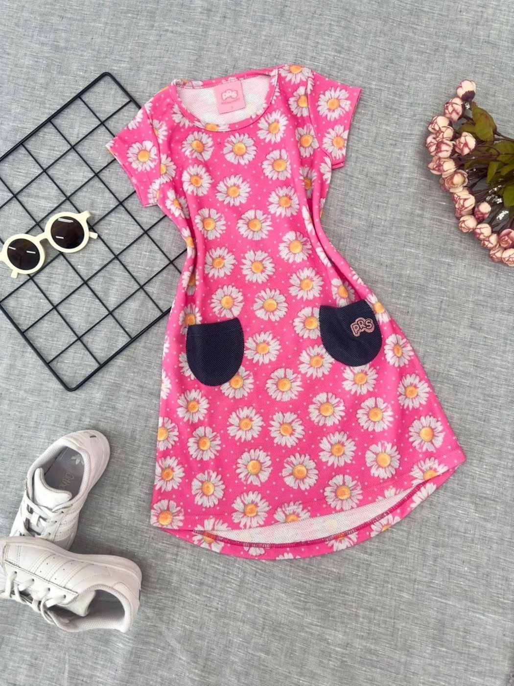 Imagem principal Infantil - Vestido Margaridas Rosa - Babei Babei no Look unico rosa Babei no Look unico rosa