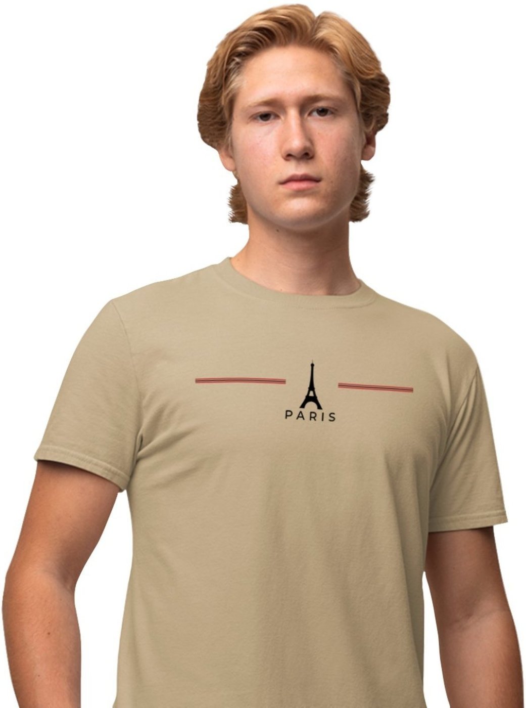 Imagem principal Camisa Camiseta Genuine Grit Masculina Estampada Algodão 30.1 Paris - Caqui bege caqui Genuine bege caqui