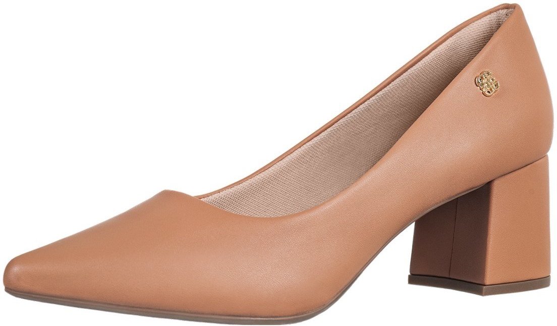 Imagem principal Scarpin Salto Bloco Gigil Sapato Bico Fino Salto Médio Blush Nude caramelo/nude nude Gigil caramelo/nude nude