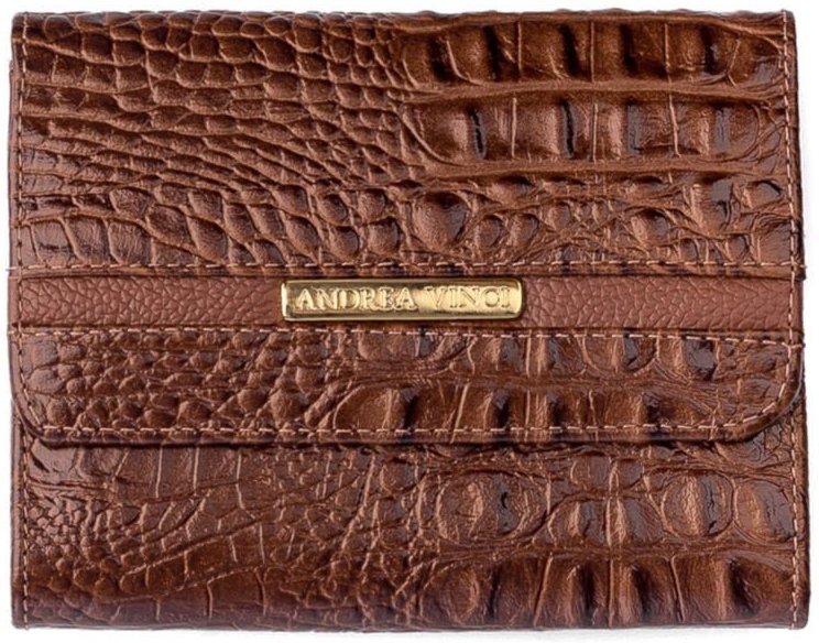 Imagem principal Carteira Andrea Vinci Feminina De Couro Croco Jade 10,5x13cm - Whisky azul Andrea Vinci azul