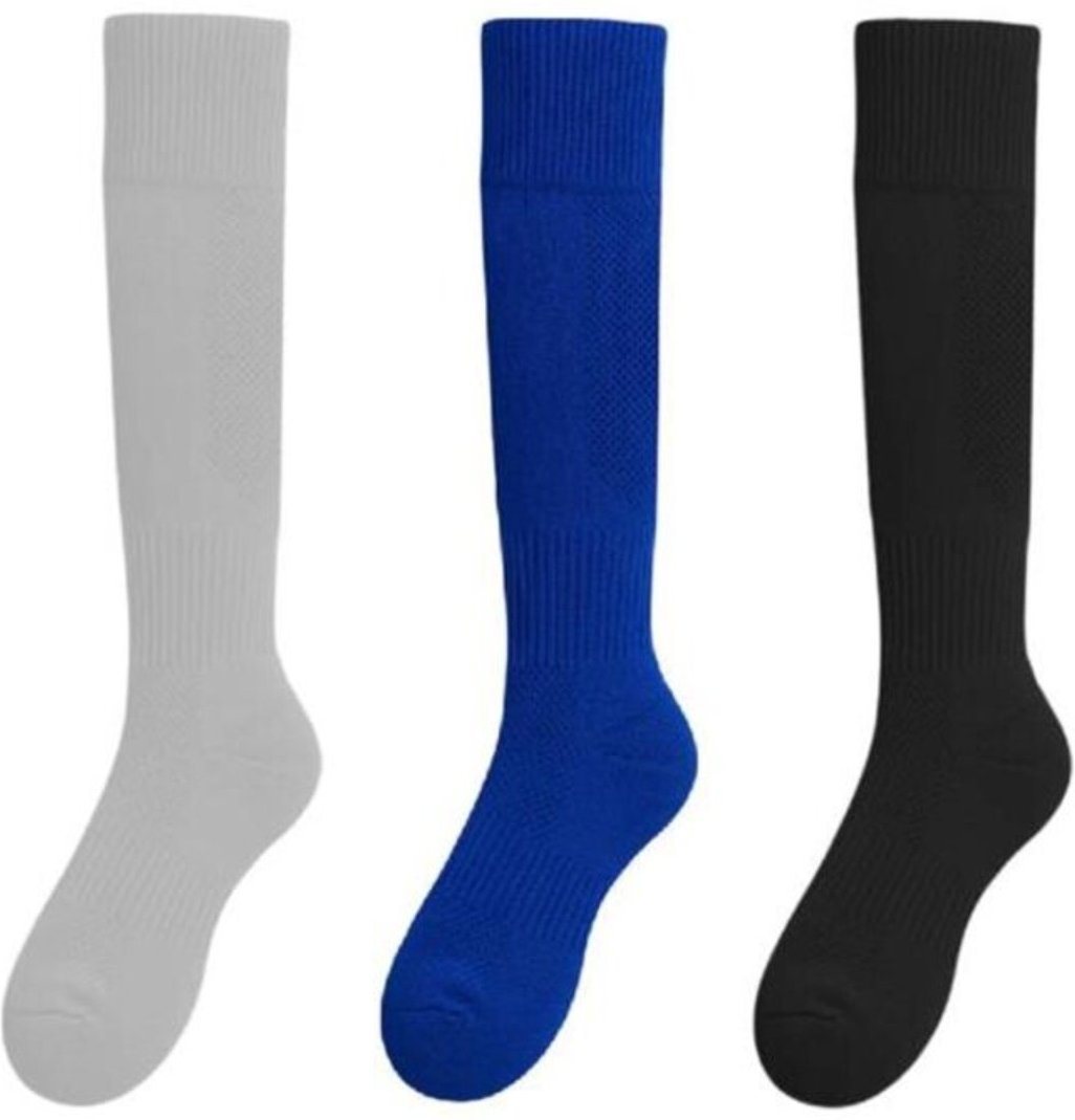 Imagem principal Kit 3 Meião De Futebol Profissional Esportivo Meias Alta Qualidade Cano Alto Jogador time usa com Chuteira QLC SPORT azul/branco/preto QLC SPORT azul/branco/preto