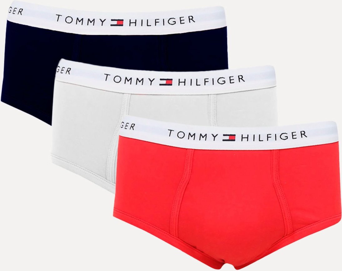 Imagem principal Cueca Tommy Hilfiger Cotton Stretch Brief Vermelha/Marinho/Branca Pack 3UN azul marinho/branco/vermelho Tommy Hilfiger azul marinho/branco/vermelho
