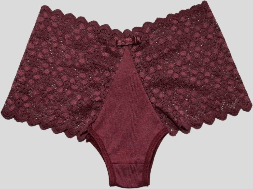 Imagem principal Calcinha Plus Size Com Renda Atraente Cintura Alta Vekyo vinho VEKYO vinho