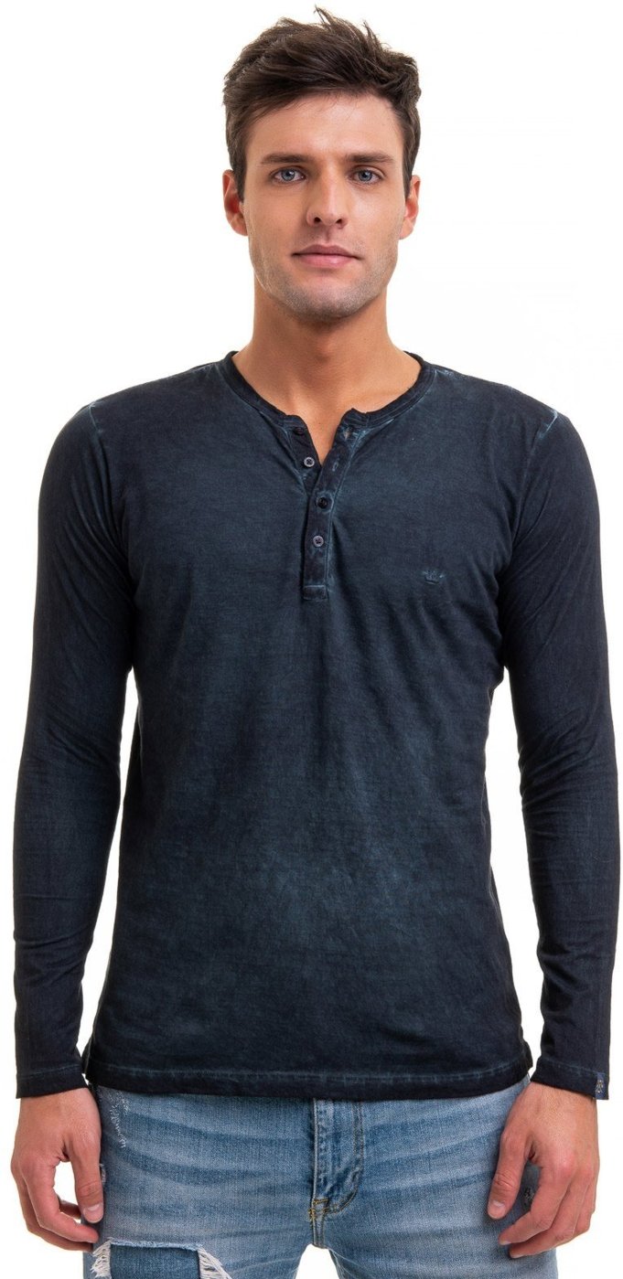 Camiseta henley Aburguesia Slim Fit Azul