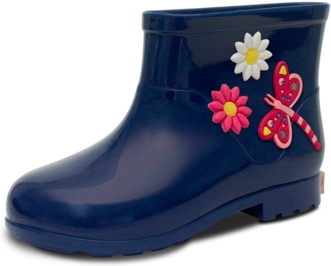 Infantil - Bota Galocha Cano Baixo Pópidi Menina Libélula Flores