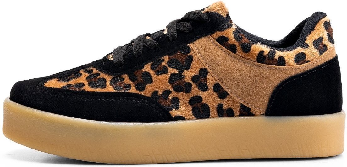 Imagem principal Tênis Feminino Lumiss Casual Confortável Flatform Camurça onça LUMISS onça