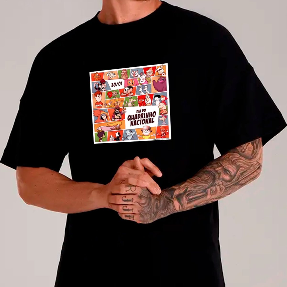 Imagem principal Camiseta Ousy Oversized Dia do Quadrinho Nacional Arte Gibi Unissex branco ousy branco