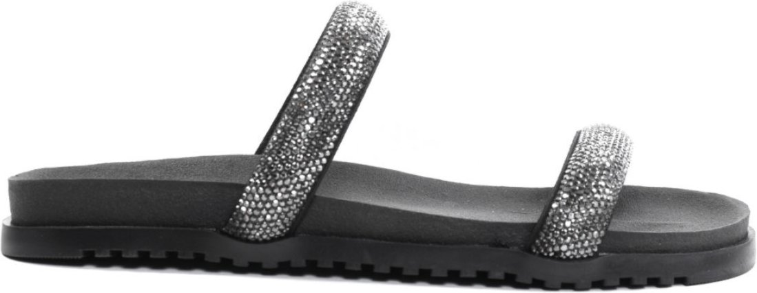 Papete Feminina Maria Milão tira de Strass Rasteirinha