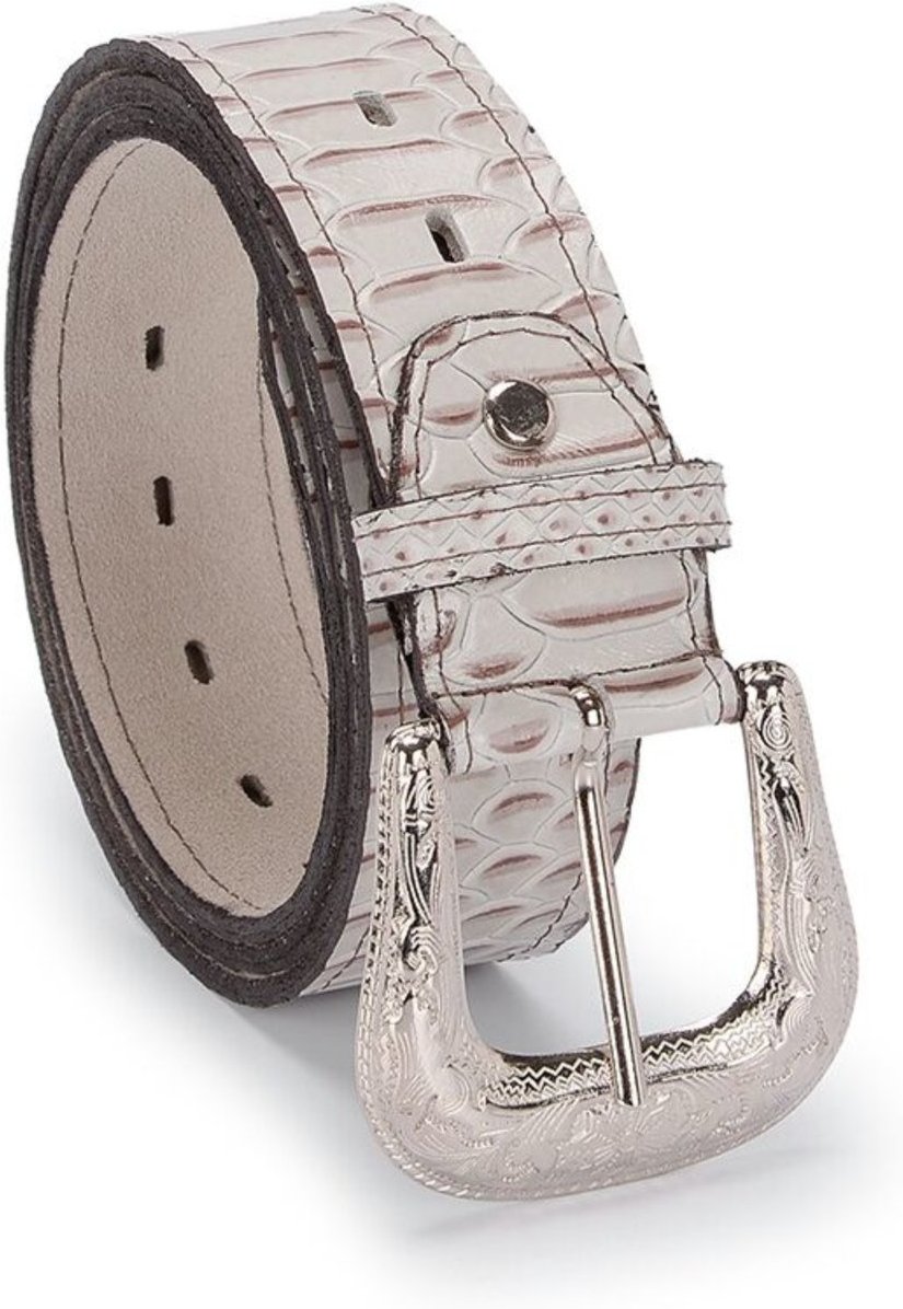 Cinto Country Masculino Couro Fivela Grande Couro de Cobra Anaconda 203