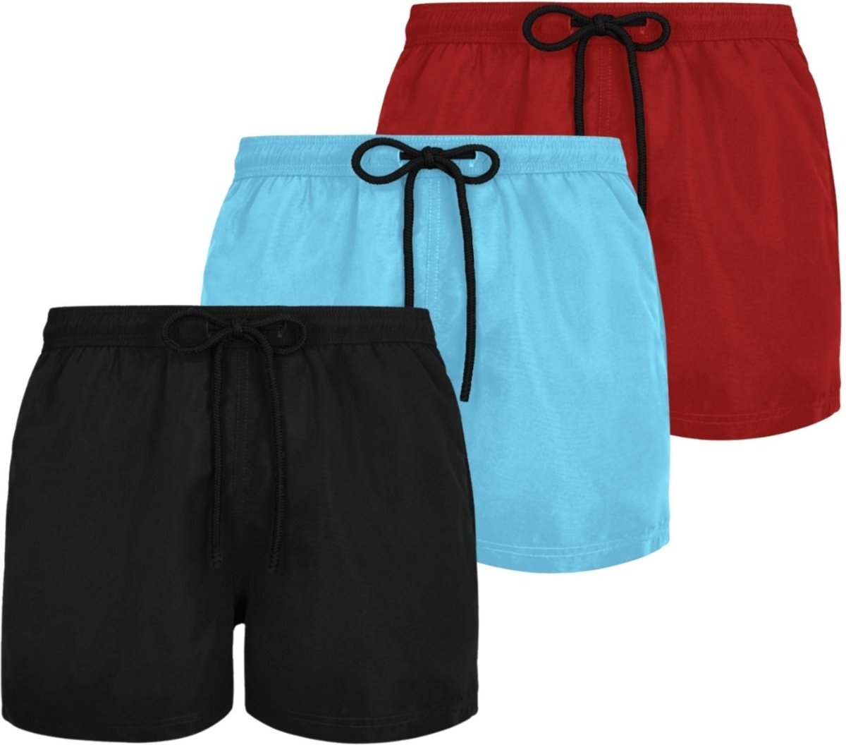 Imagem principal Kit 3 Short Bermuda Masculina Plus Size Moda Praia Calor Verão G1 G2 Liso Relaxado preto Relaxado preto