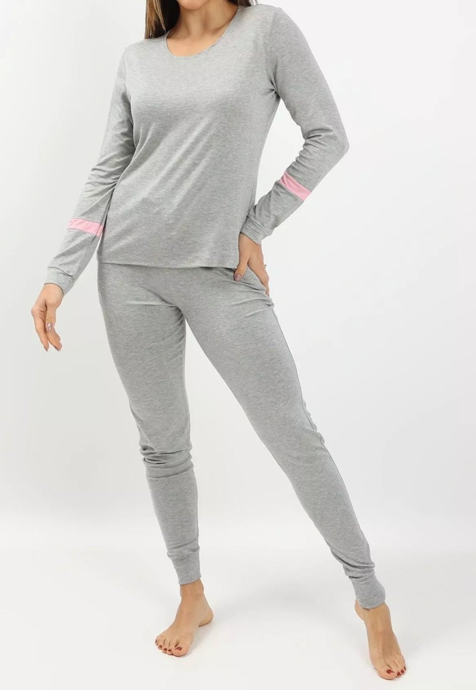 Imagem principal Pijama Maria Paes Mescla e Rosa cinza/rosa rosa Maria Paes cinza/rosa rosa