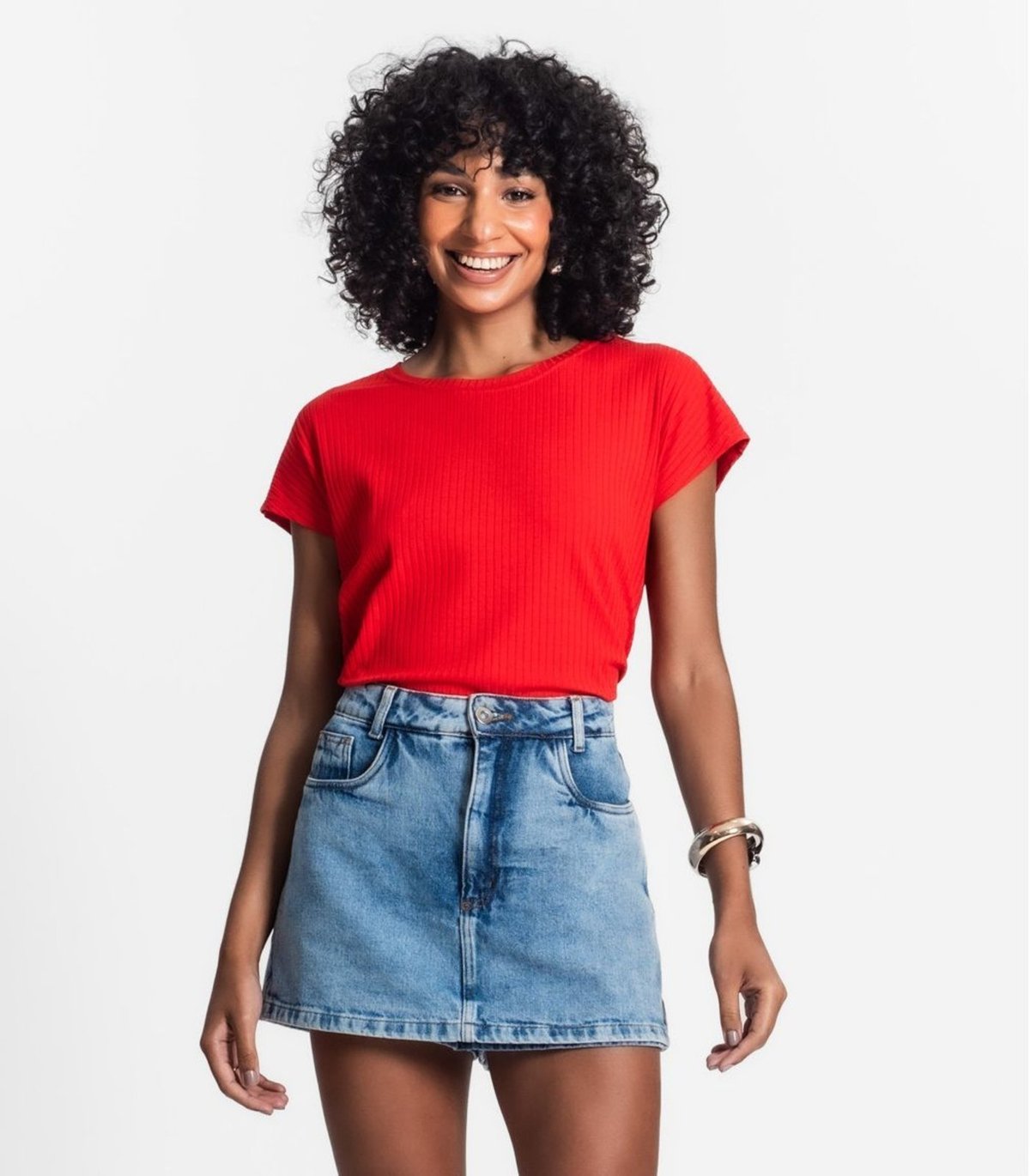 Imagem principal Blusa Feminina Ribana Canelada Básica Rovitex Rovitex Básicos laranja Rovitex Básicos laranja