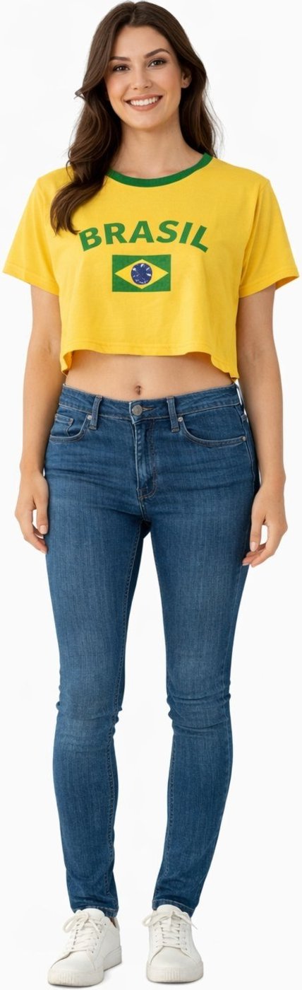 Imagem principal Cropped D Bell Outlet Fashion Estampa Brasil Amarela amarelo D BELL OUTLET FASHION amarelo