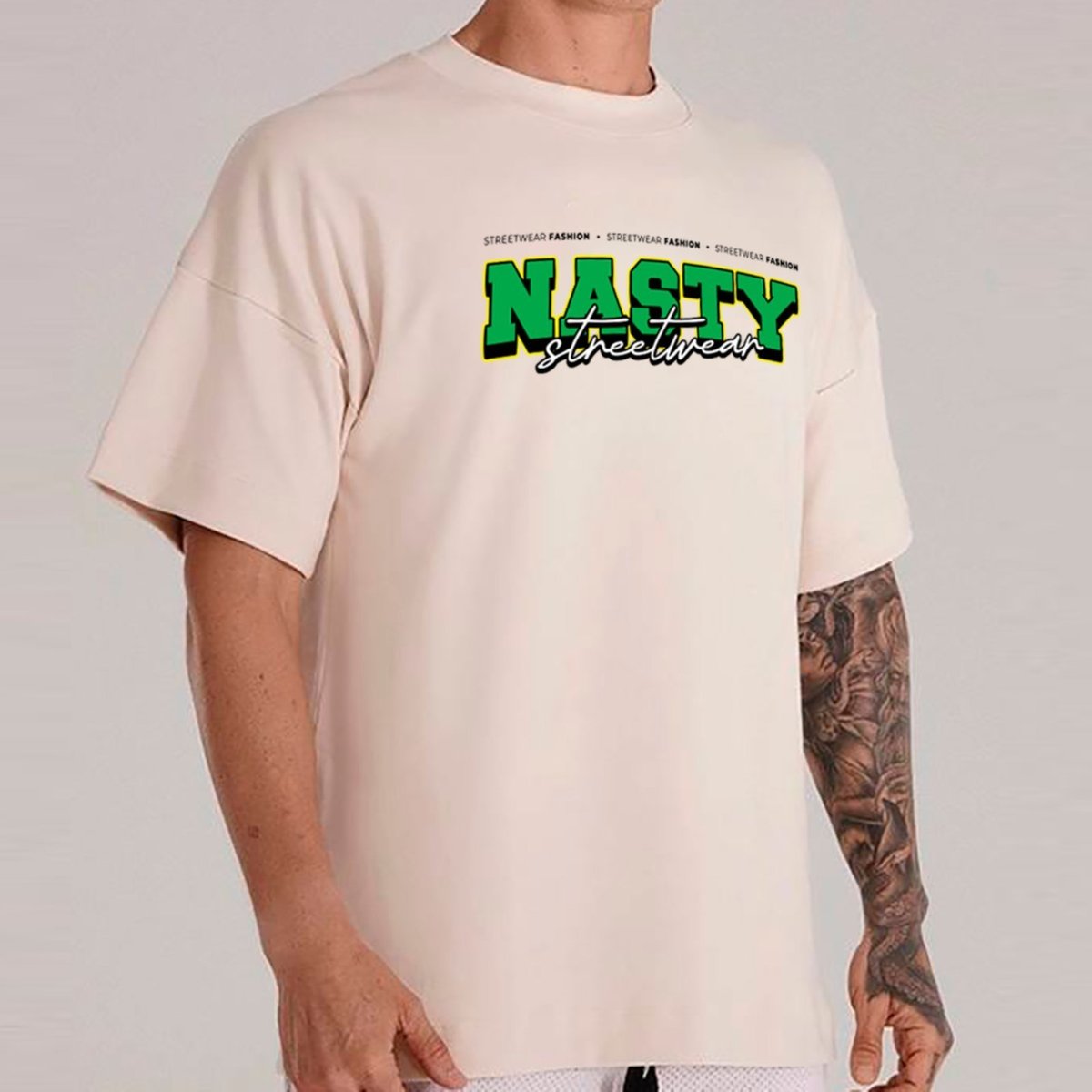 Imagem principal Camiseta Ousy Unissex Nasty Visual Exclusivo Básica Off White off-white white ousy off-white white