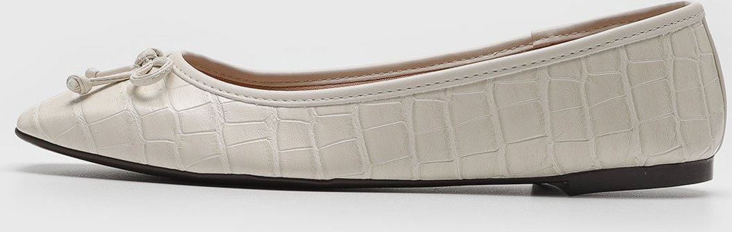 Sapatilha Via Mia Crocco laço Off-White