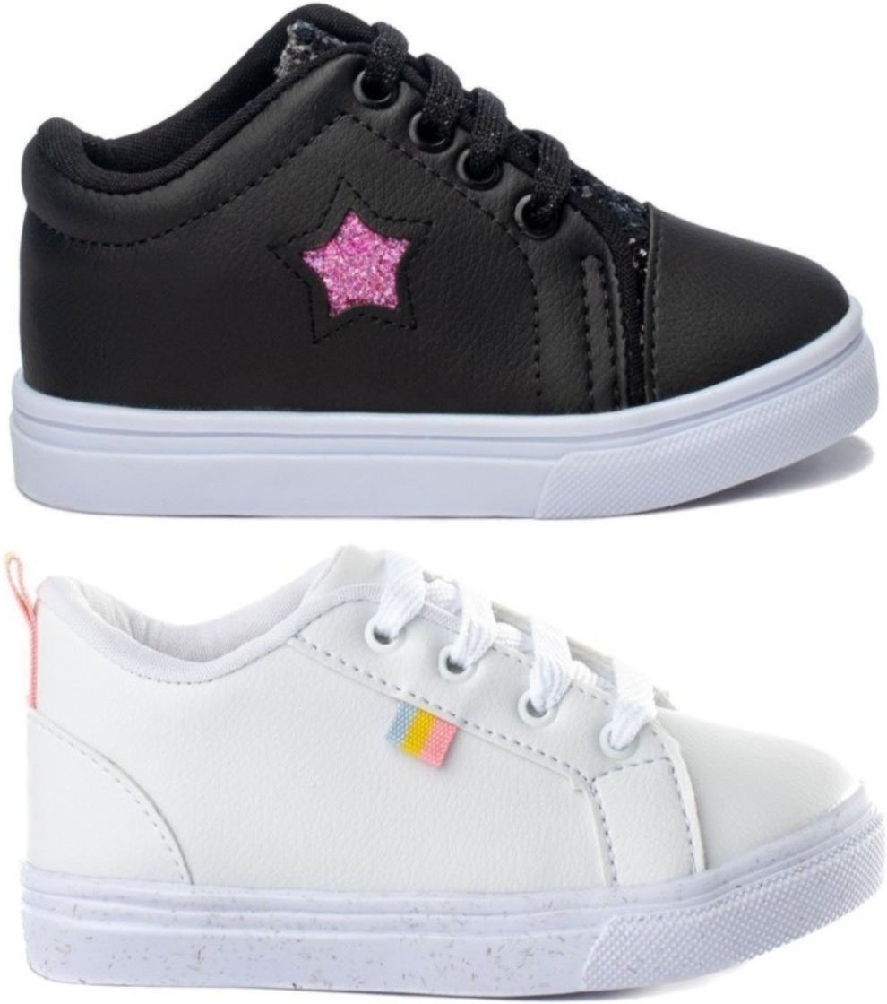 Imagem principal Infantil - Kit 2 Pares Tenis Casual Feminino Baby Funfy 3056A Menina branco Funfy branco