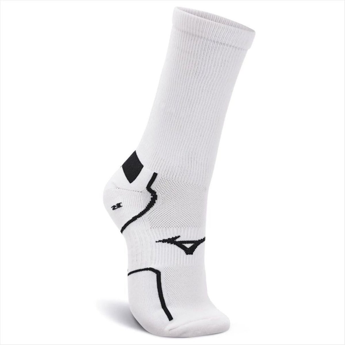 Meia Mizuno Performance Cano Alto Corrida Treino Tam. Branco/Preto
