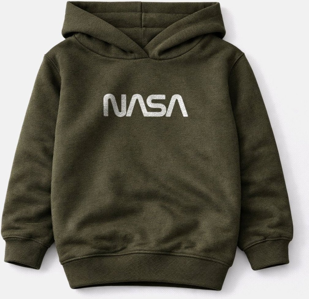 Imagem principal Infantil - Blusão Moletom Peluciado Nasa - Verde Musgo Babei no Look verde militar Babei no Look verde militar