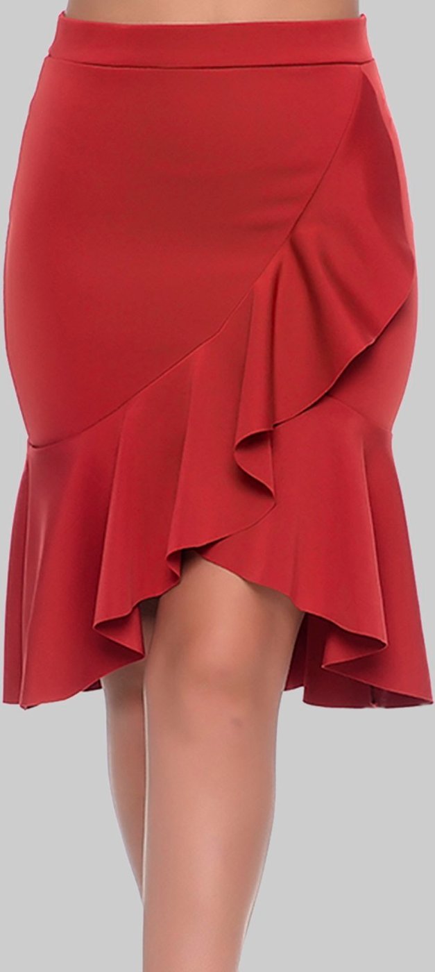 Imagem principal Saia Curta de Babado B'Bonnie Leonora Terra vermelho B'Bonnie vermelho