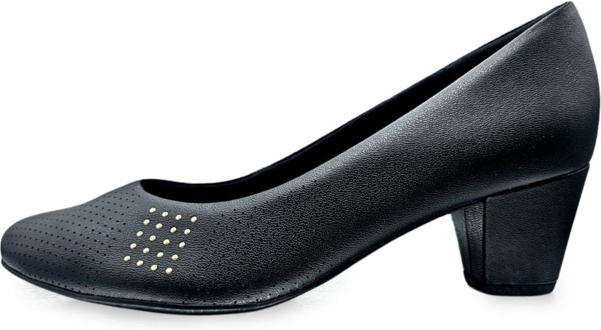 Imagem principal Scarpin Usaflex Bico Fino Couro Microperfurado Conforto marrom Usaflex marrom