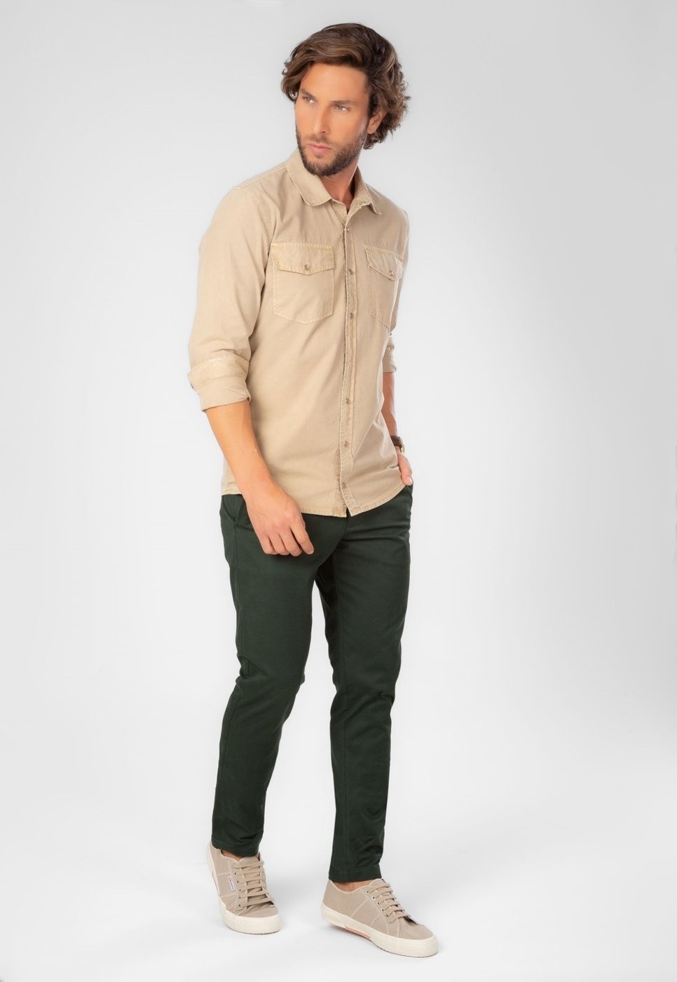 Imagem principal Calça Traymon Skinny Algodão Egípcio Musgo verde Traymon verde