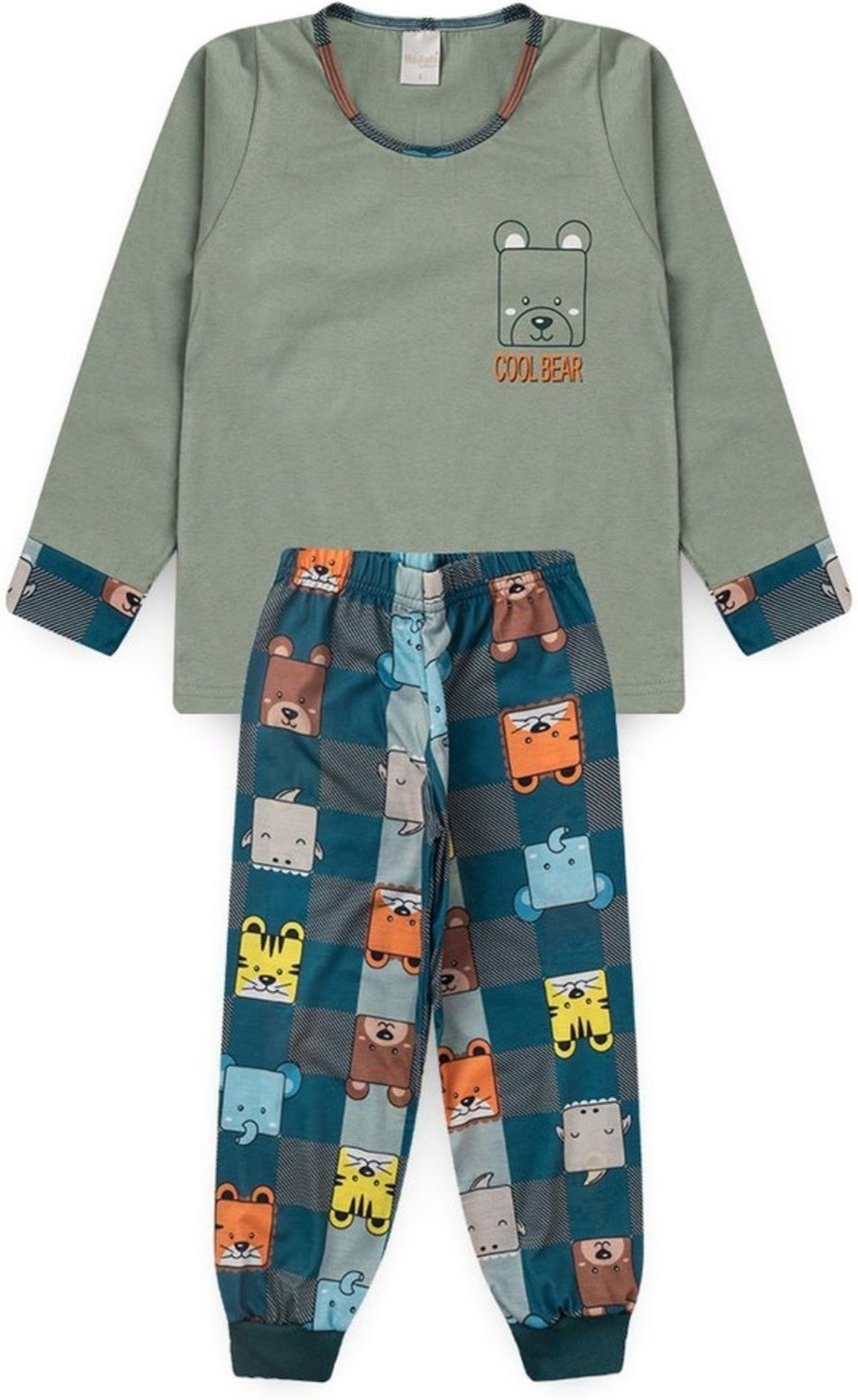 Imagem principal Pijama Menino Longo Ursinho Molekada verde Molekada verde