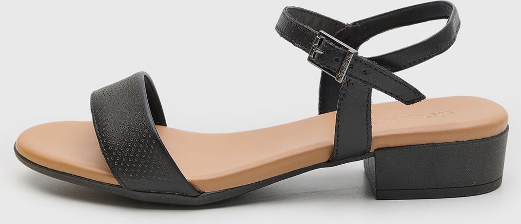 Sandália Feminina Usaflex Salto Baixo Bloco Preta