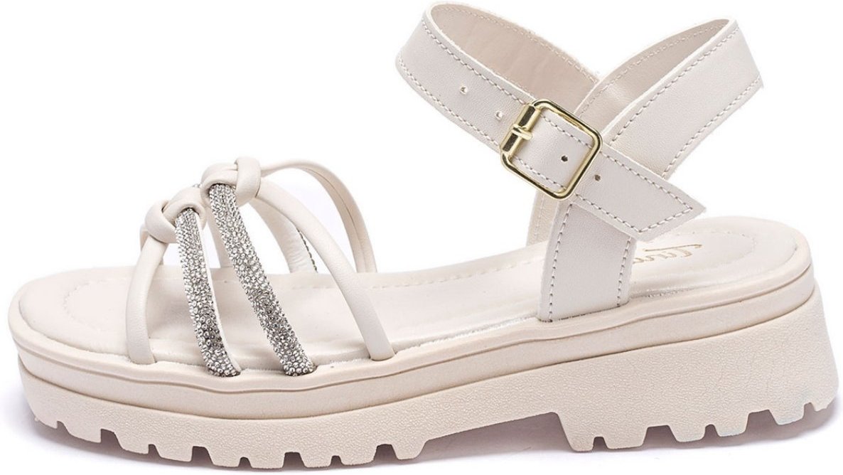 Infantil - Sandália Feminina Tininha Nó com Strass 42-023 Off White