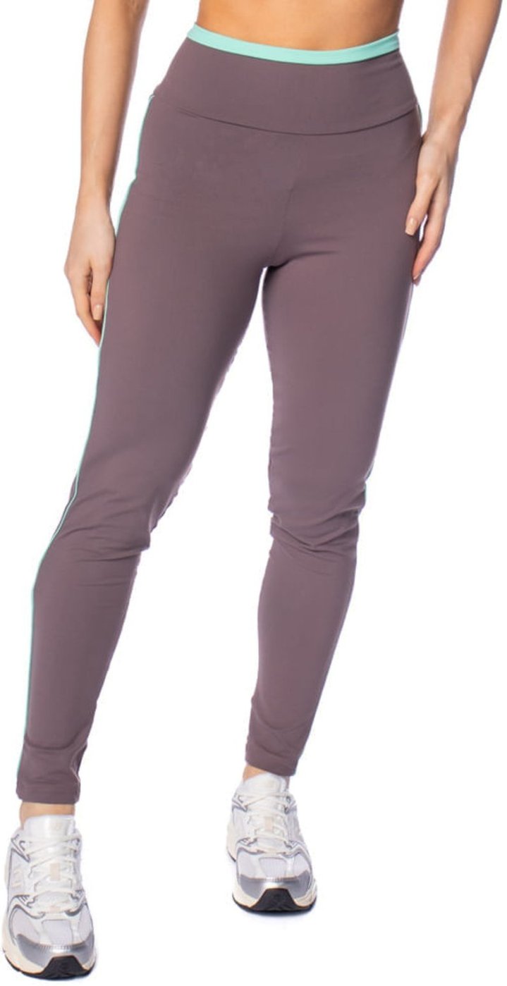 Legging Feminina Estilo Do Corpo Listra Cappuccino/Verde