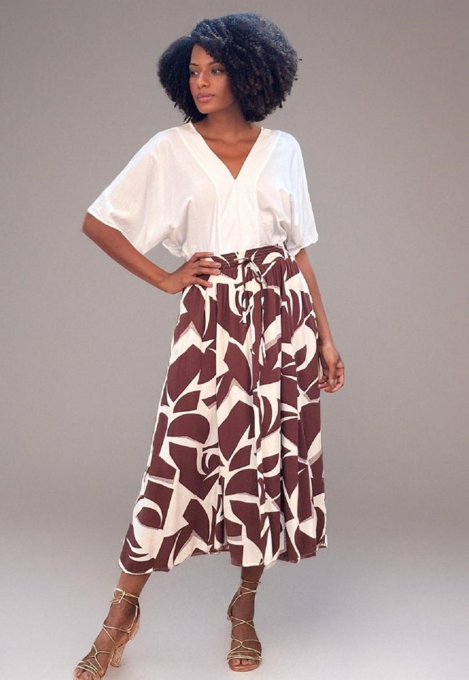 Saia Amazonia Vital Longa Estampa Raízes