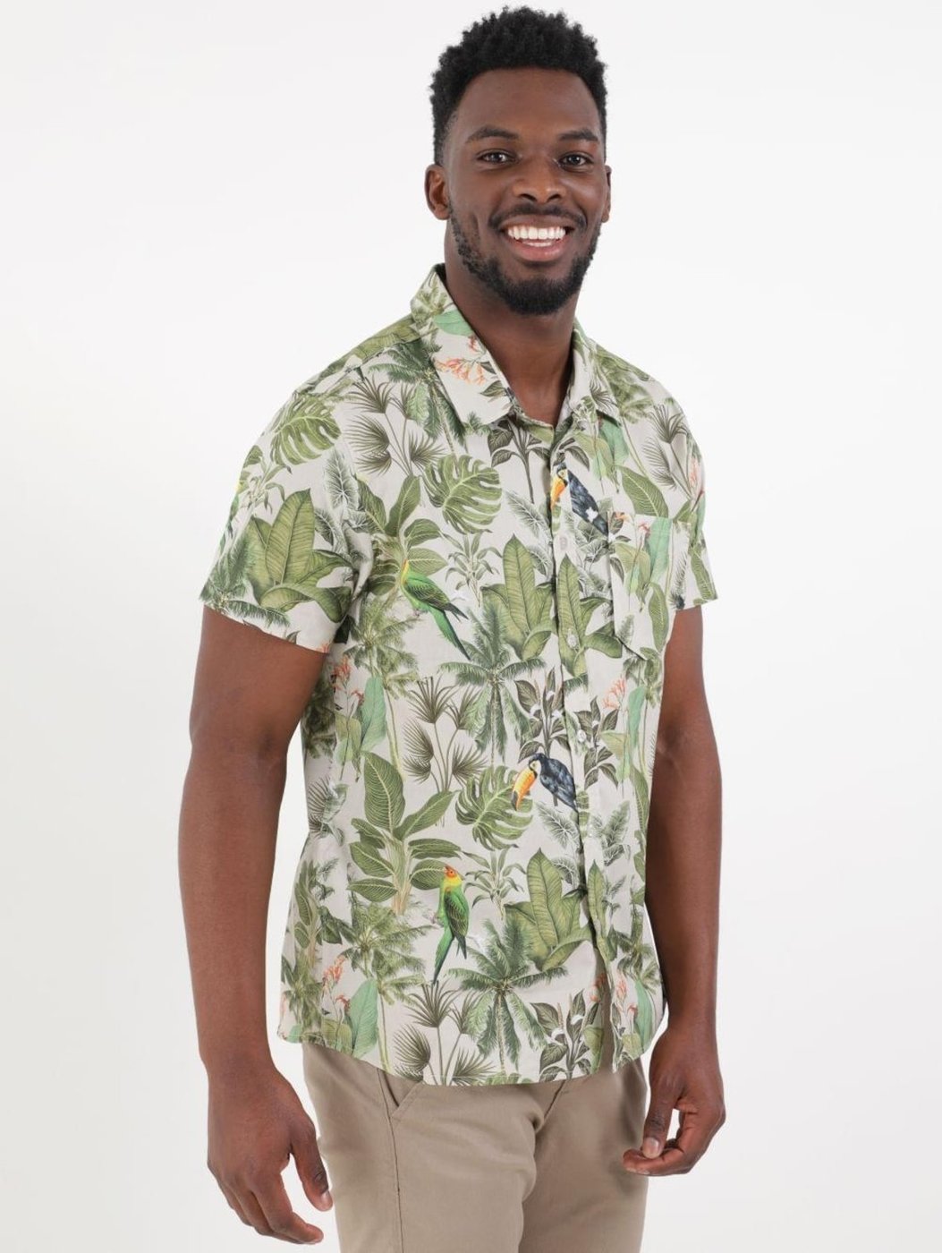 Imagem principal Camisa Manga Curta Estampada Vels Masculina bege Vels bege