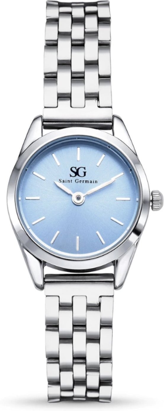 Relógio Feminino Saint Germain Mini Belle Fundo Pequeno Metal Prata