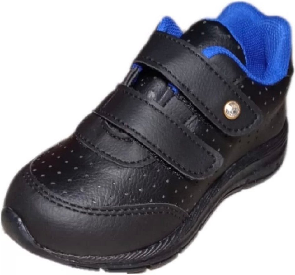 Infantil - Tênis Solzim furadinho com led Preto e azul